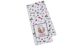 Design Imports Meowy Catmas Embellished Dish Towel