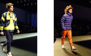 Taking his cue from the high-colour cartoon, the show combined blocky colours with bold sartorial statements