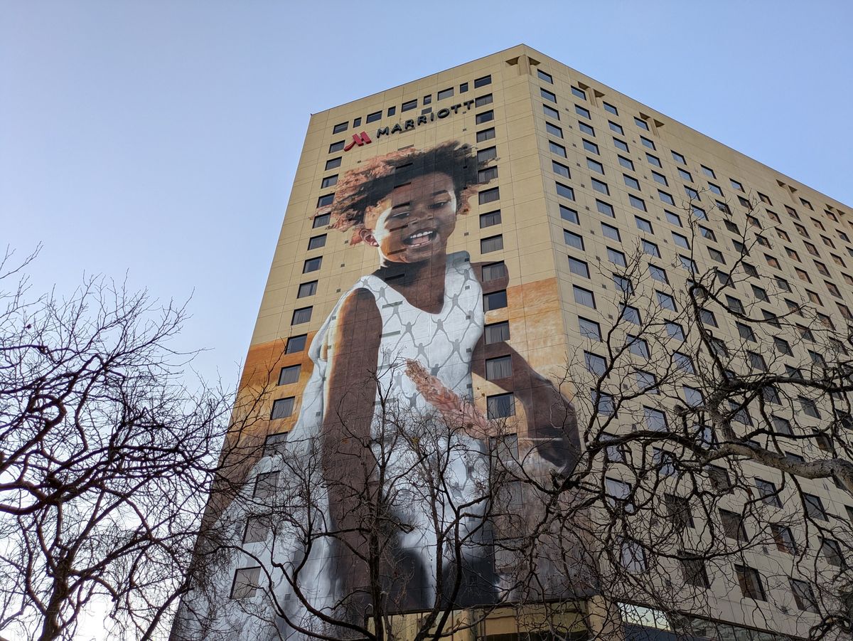 Photo of little girl mural by Pixel 8a