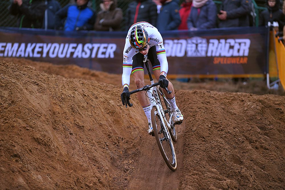 Wout Van Aert rides in second at elite men's World Cup in Heusden-Zolder