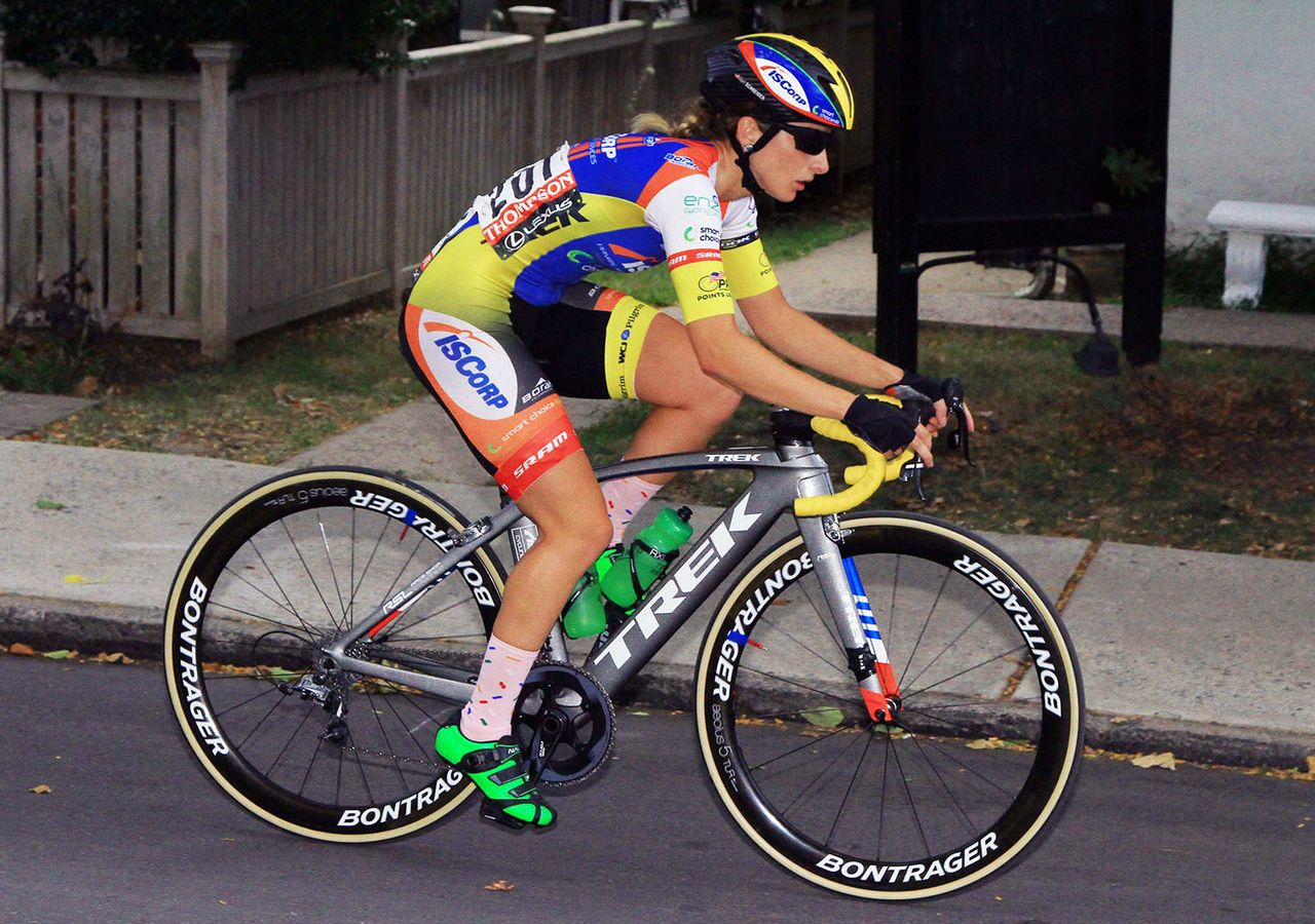 Samantha Schneider (ISCorp p/b Smart Choice MRI) patrols the field as her sister makes a get away