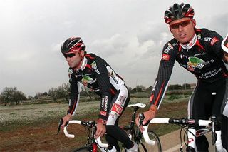 Valverde and Luis Leon Sanchez, riding side by side...