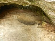 Here, the Neanderthal burial pit at the end of the excavations. 