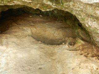 Here, the Neanderthal burial pit at the end of the excavations.