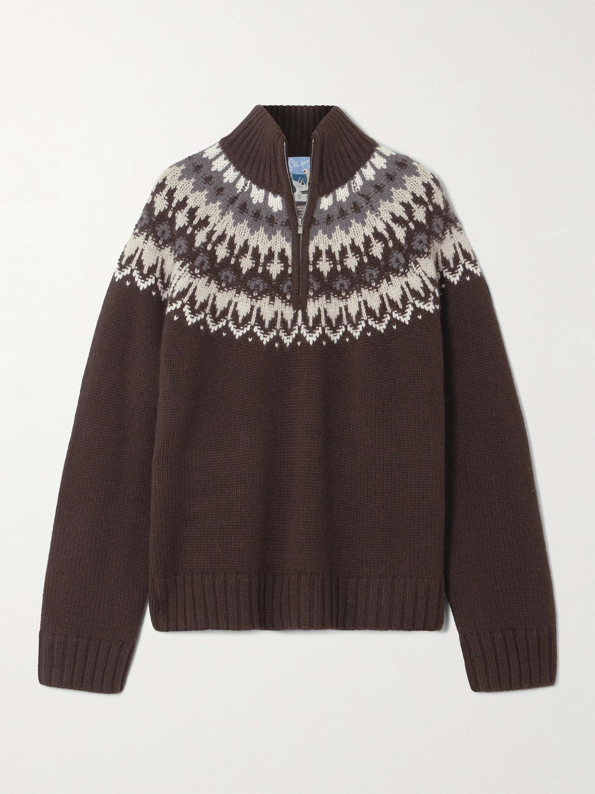 Fair Isle Cashmere Half-Zip Sweater