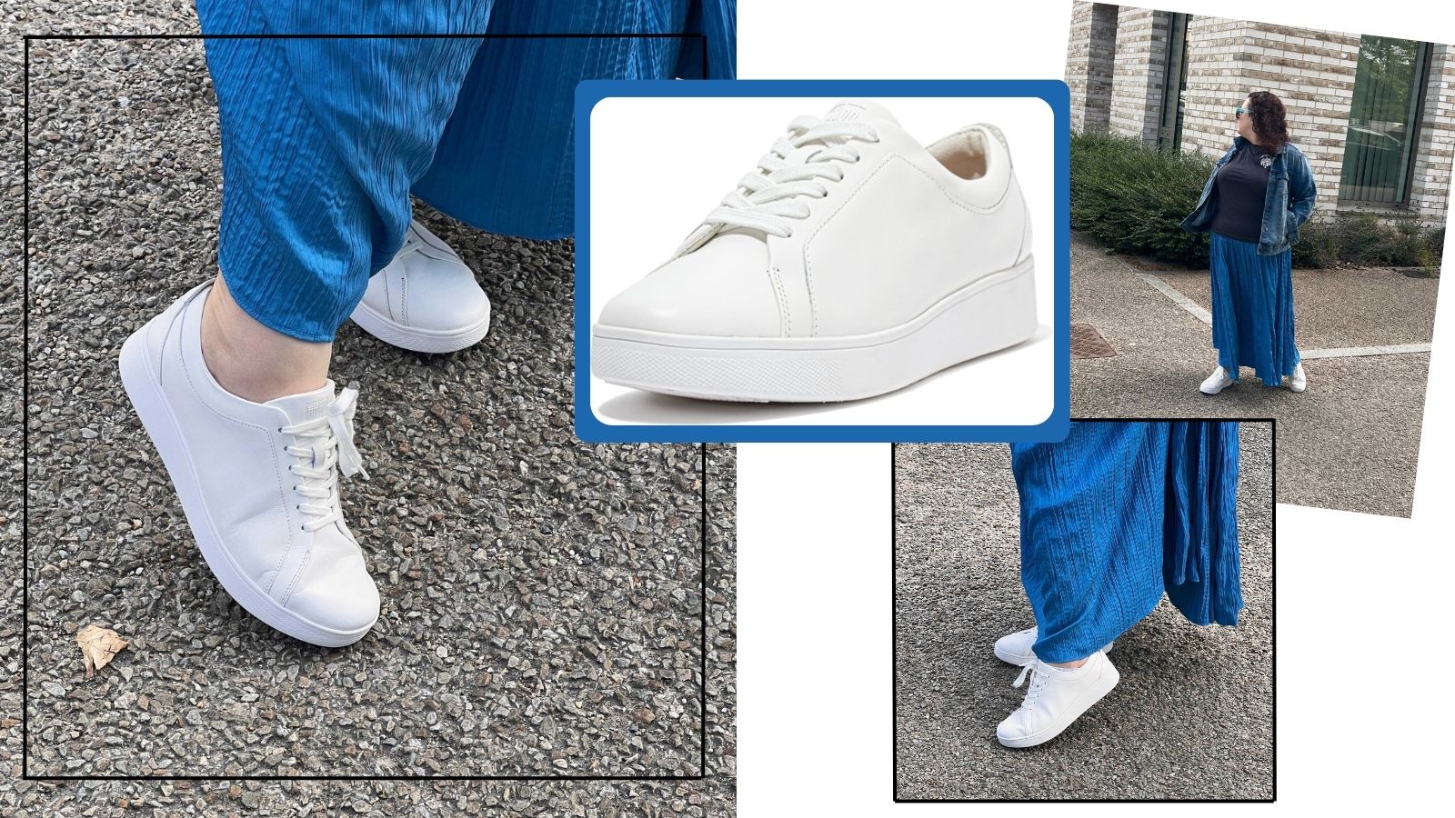FitFlop white Rally trainers worn by Rivkie Baum