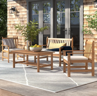 Lark Manor Joliet Solid Wood 4-Person Seating Group with Cushions: was $1,103.26, now $339.99 at Wayfair