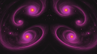 Purple swirls with glowing orange centers