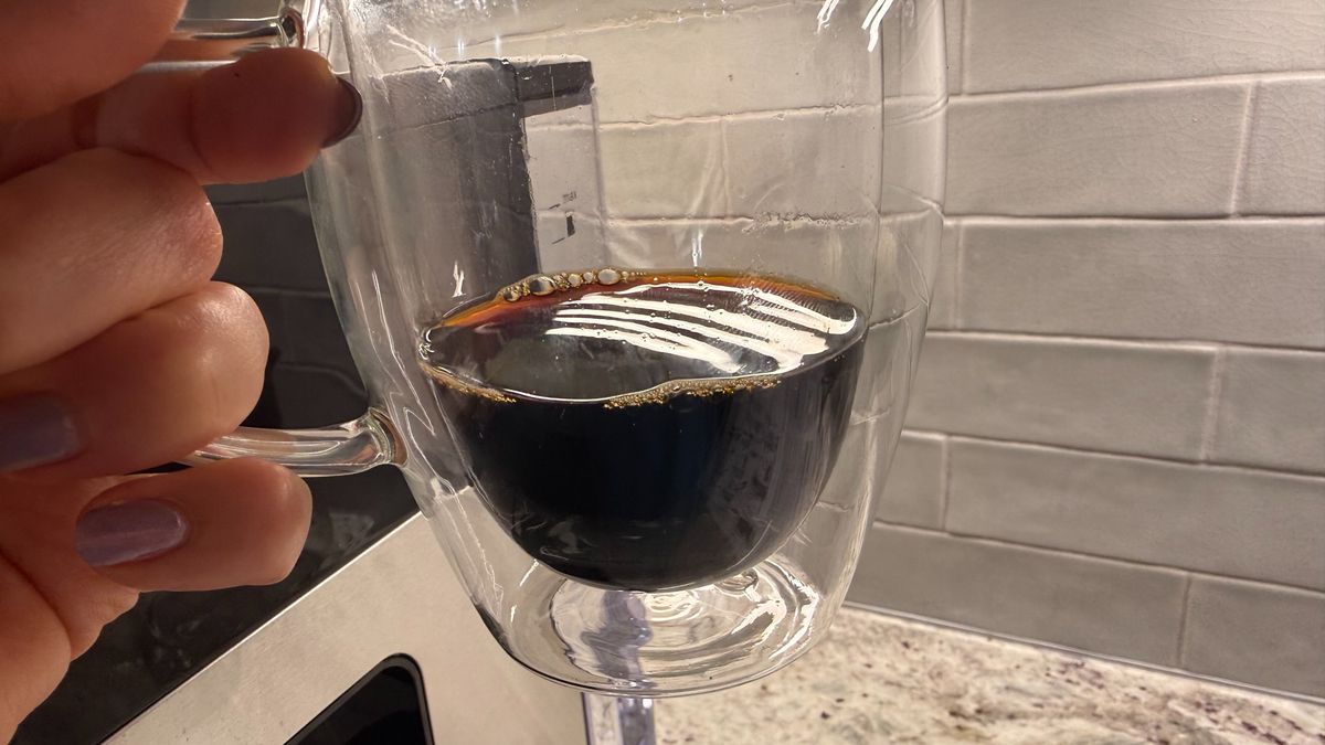 Braun OptiBrew Pro coffee shot and frothed milk