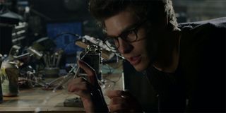 The Amazing Spider-Man Peter Parker Andrew Garfield making webs