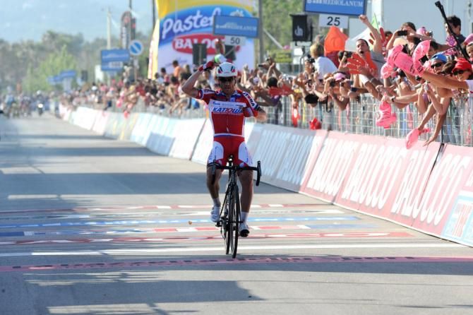 Luca Paolini (Katusha) made his Giro d'Italia debut in fine fashion with a solo victory on stage 3