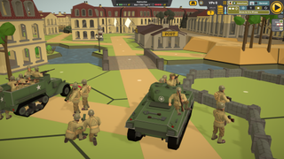 World War 2 soldiers stand in hexagonal spaces from the game Second Front