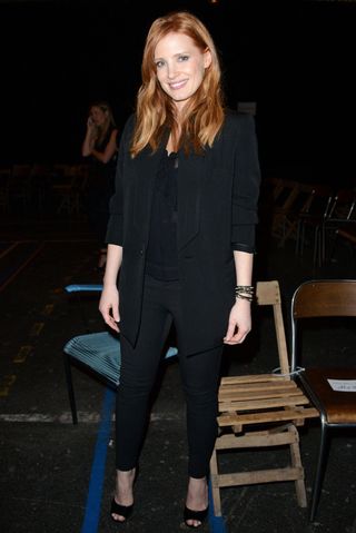 Jessica Chastain Front Row At Paris Fashion Week, 2015
