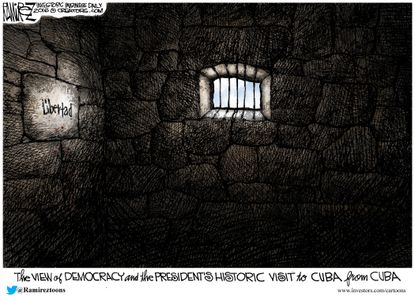 Obama Cartoon U.S. Cuba Relations