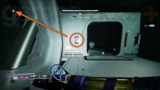 Destiny 2 Vesper's Host embarkation introduction showing red operator panel linked to minimap marker