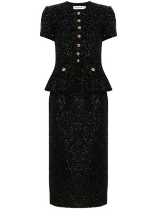 Tinsel-Bouclé Midi Dress