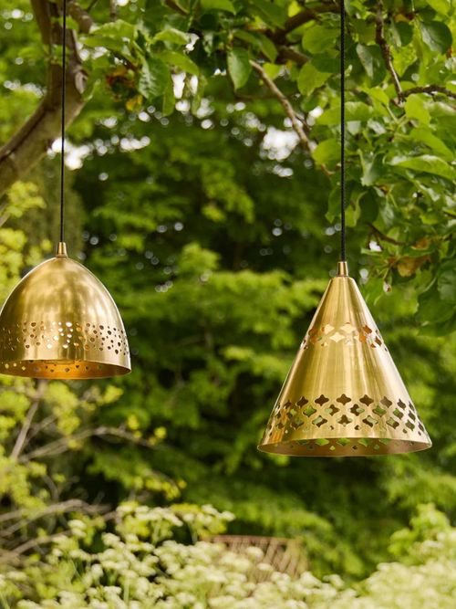 Billie Rechargeable Outdoor Pendant in Brass
