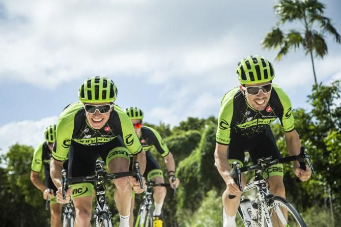 The Cannondale Garmin riders put on a show for the cameras