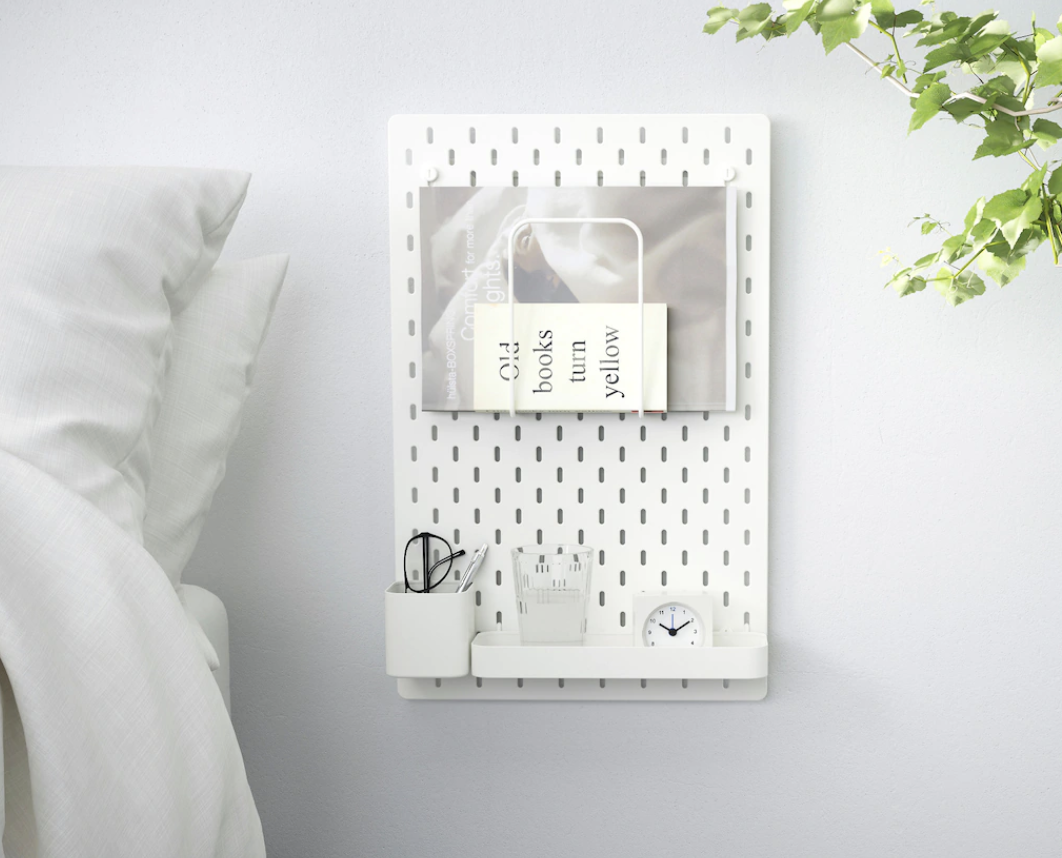 SKÅDIS pegboard as a bedside table