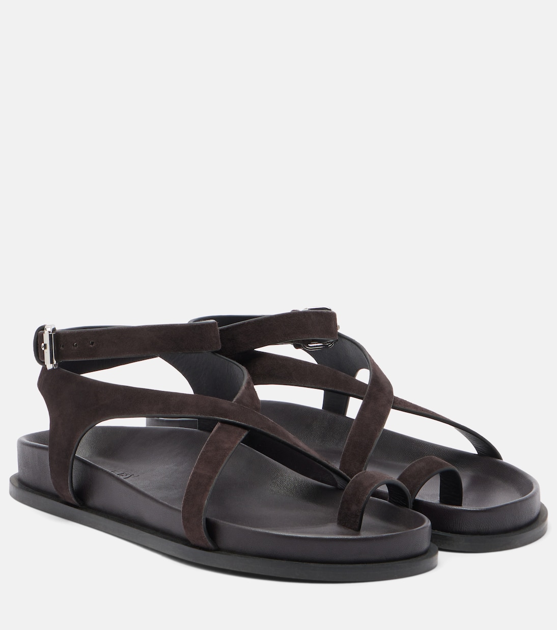 Jalen Slim Suede Sandals in Brown - a Emery
