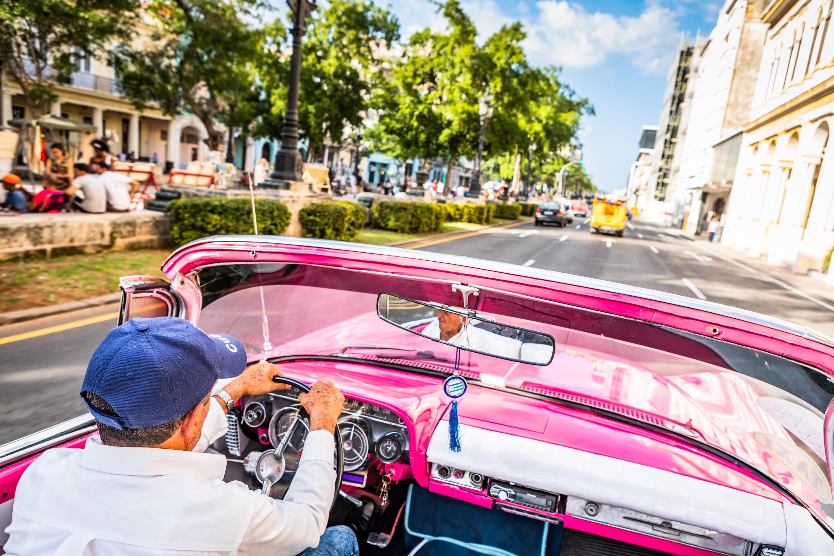 A speeding car in Cuba