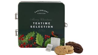 A tin of Christmas biscuits by Cartwright & Butler