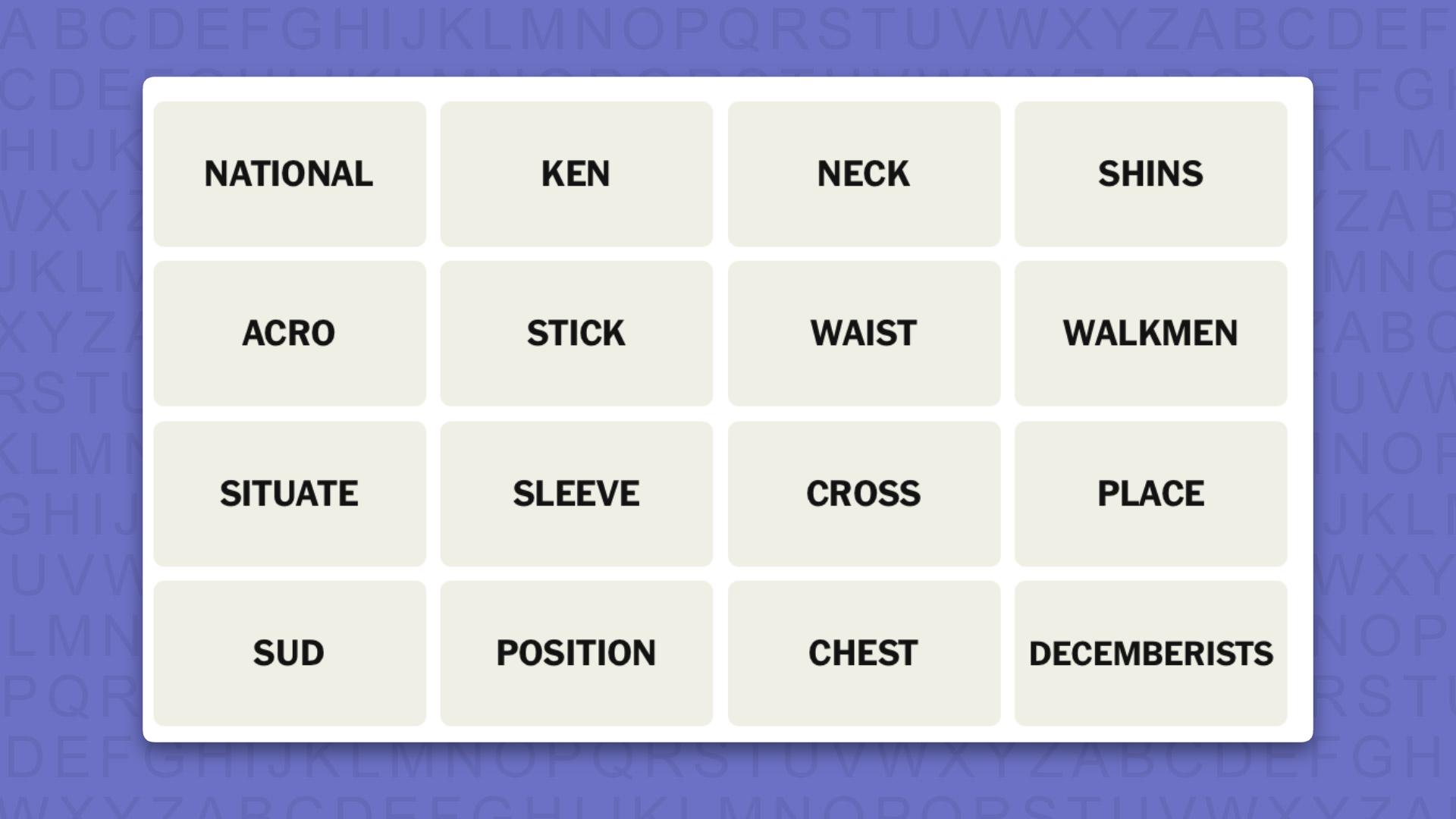 NYT Connections hints for game 1208 on a purple background