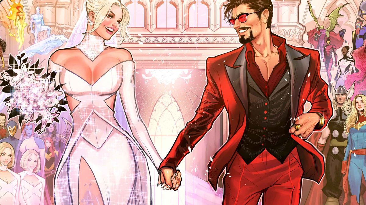 Emma Frost and Tony Stark tie the knot.