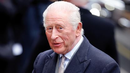 King Charles III attends the first day of London Fashion Week at NEWGEN 180 The Strand on February 19, 2026