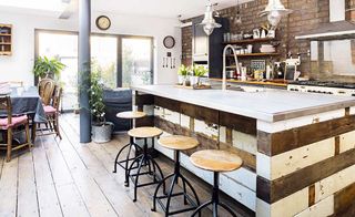 reclaimed wood industrial style kitchen