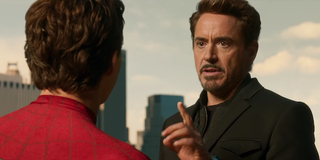 Tony Stark admonishing Peter Parker