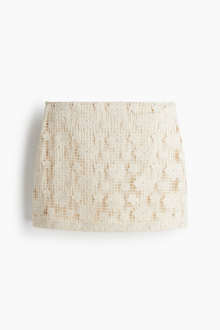 Crochet-Look Mini Skirt