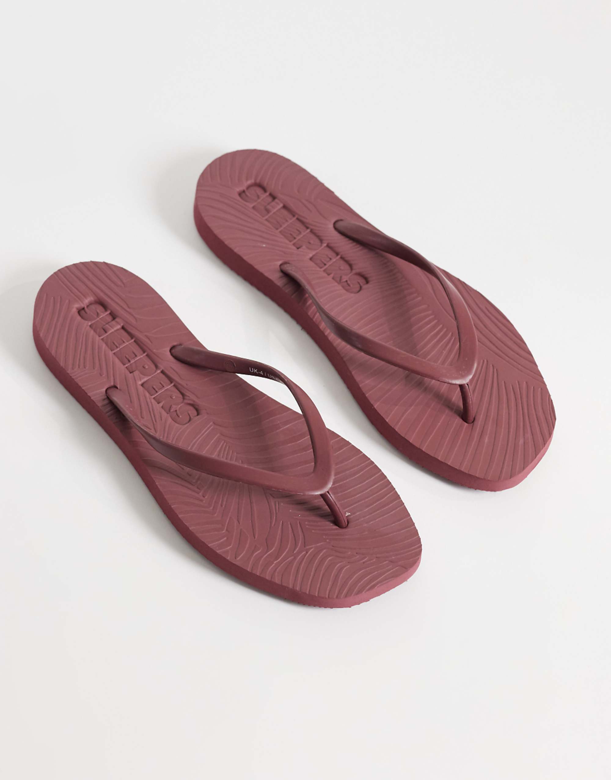 Sleepers Tapered Flip Flops in Burgundy