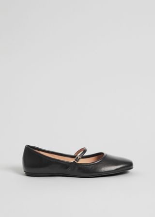 Mary Jane Leather Ballerina Flats