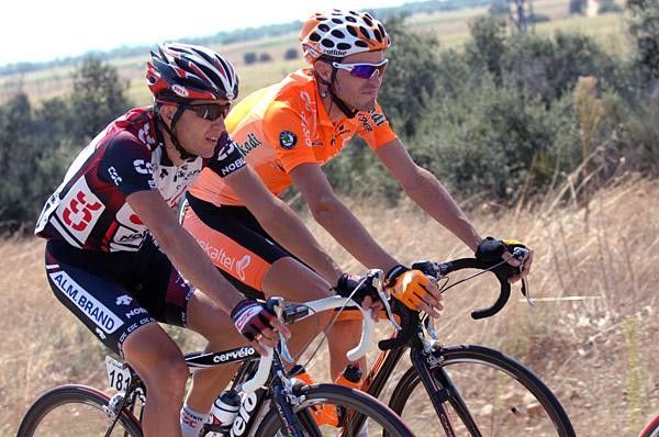 Carlos Sastre (CSC) rides along with a Euskaltel-Euskadi rider