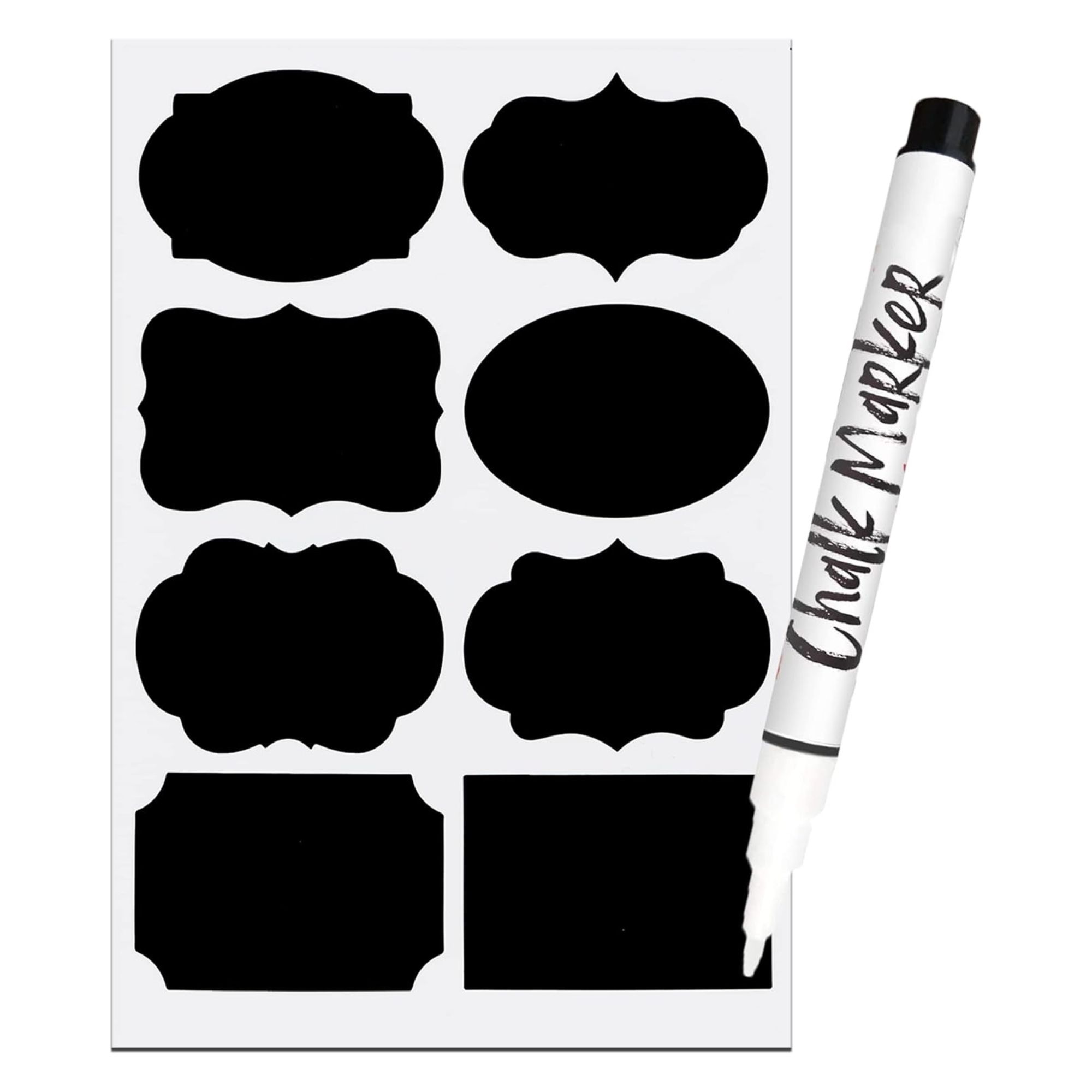 ARMIZ, Waterproof Reusable Chalkboard Labels for Jars, Set of 64