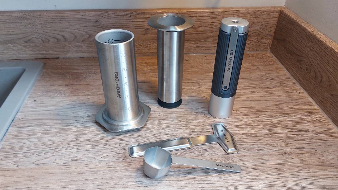 Aeropress Manual Coffee Grinder and Steel