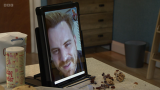 Sean Slater on video call to Jean Slater