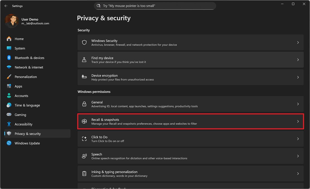 Recall &amp;amp; snapshots