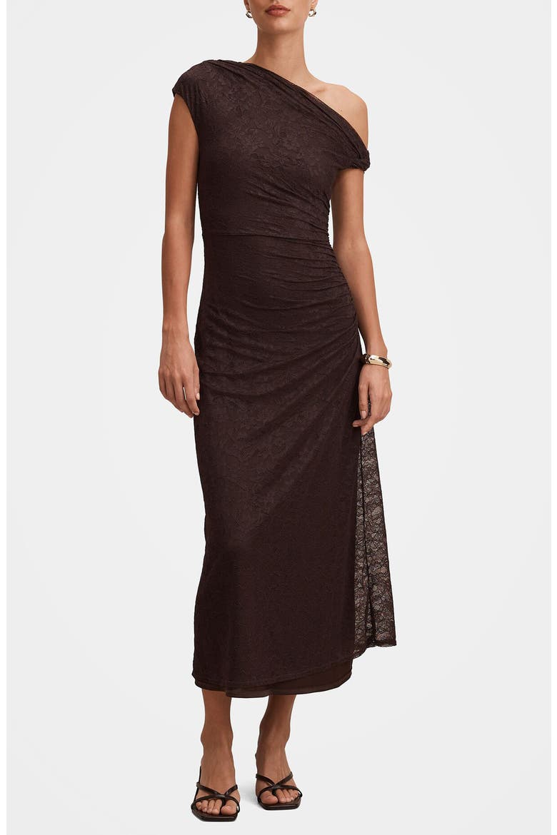 Paris Asymmetric Lace Midi Dress