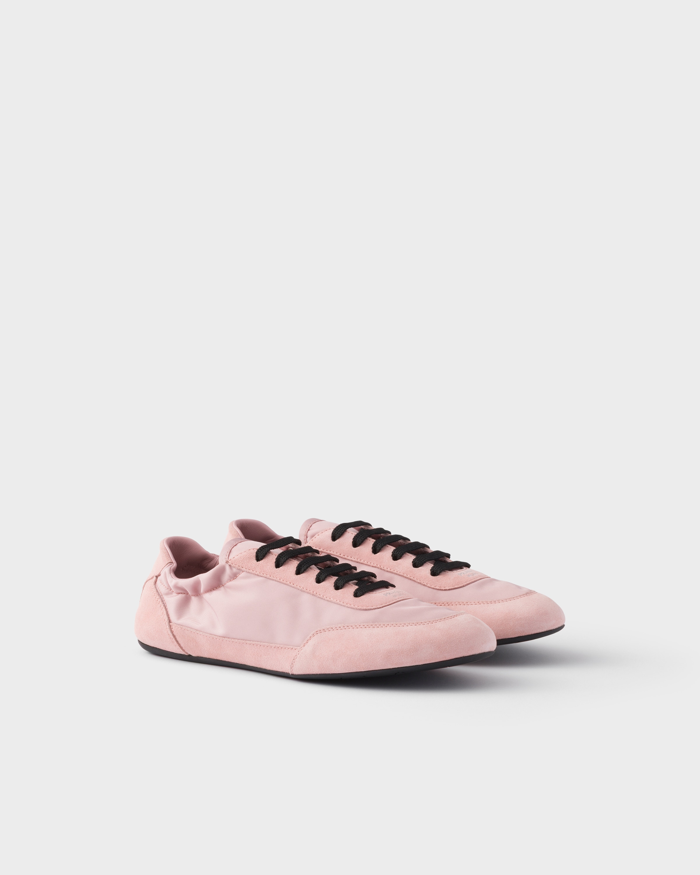 Collapse Re-Nylon and Suede Sneakers Black
