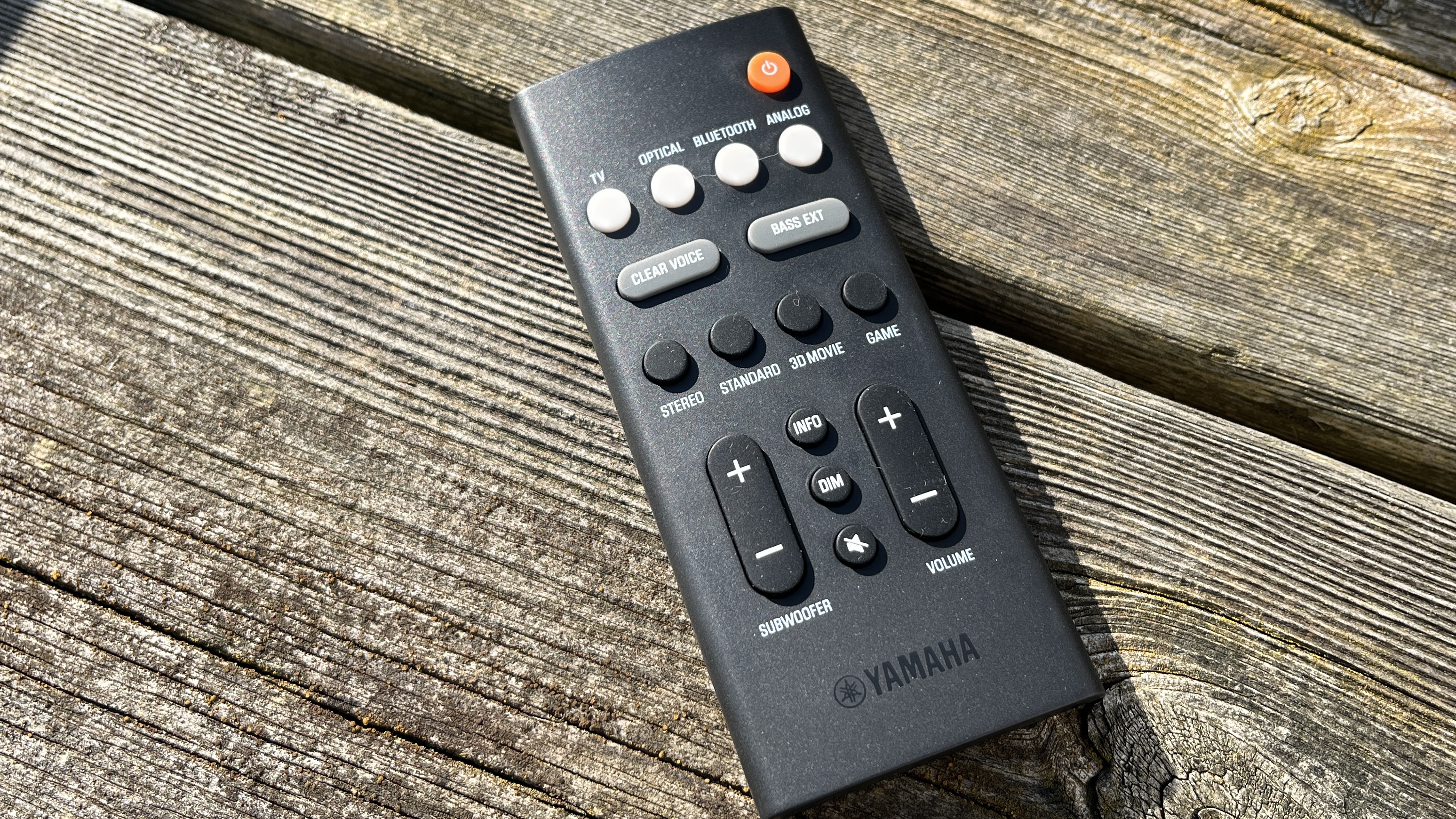 The Yamaha SR-C30A soundbar's remote