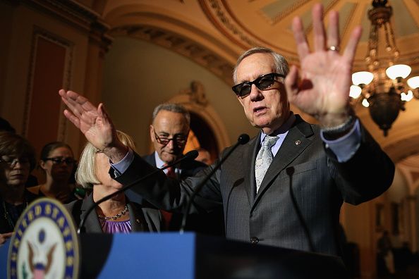 Senate Minority Leader Harry Reid and Senator Charles Schumer at the U.S. Capitol.