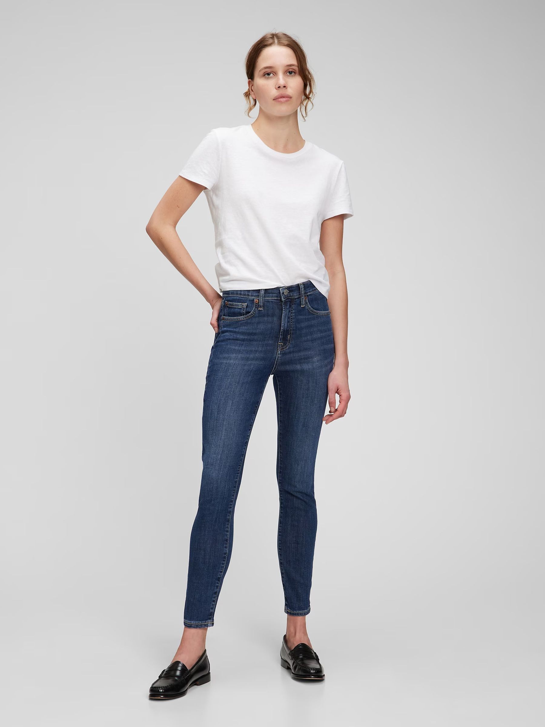 Blue High Waisted True Skinny Jeans