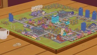 A town made of cardboard on a table