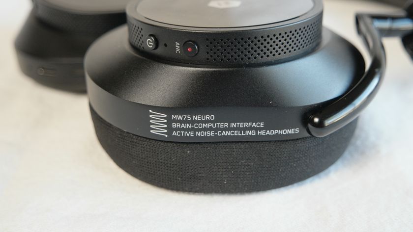 MW75 Neuro headphones showing branding on earcups