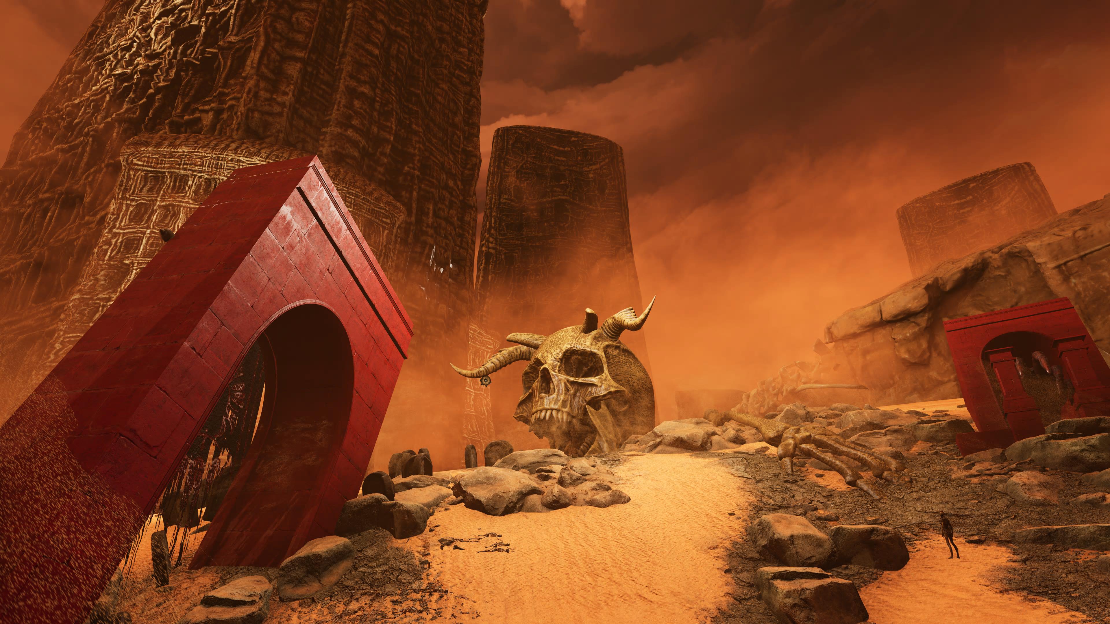 Scenes from a video game inspired by Giger and Beksinski