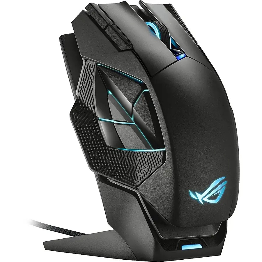 Render of the ASUS ROG Spatha X wireless gaming mouse.