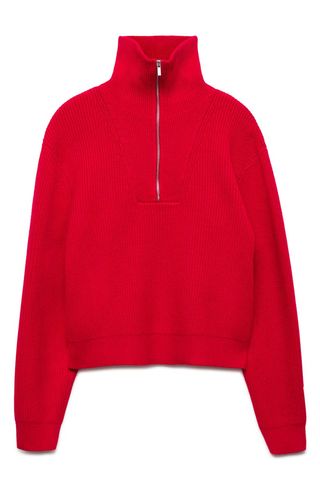 MANGO half-zip ribbed sweater