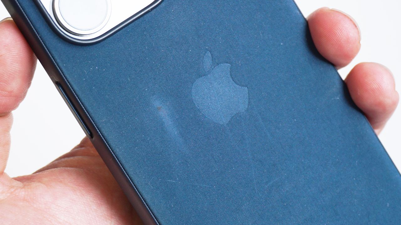 iPhone 15 Pro review FineWoven back macro